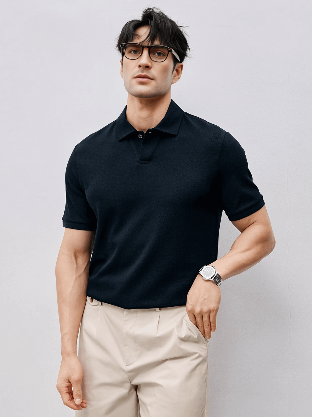 BreezeLuxe Breathable Piqué Cotton Short Sleeve Polo