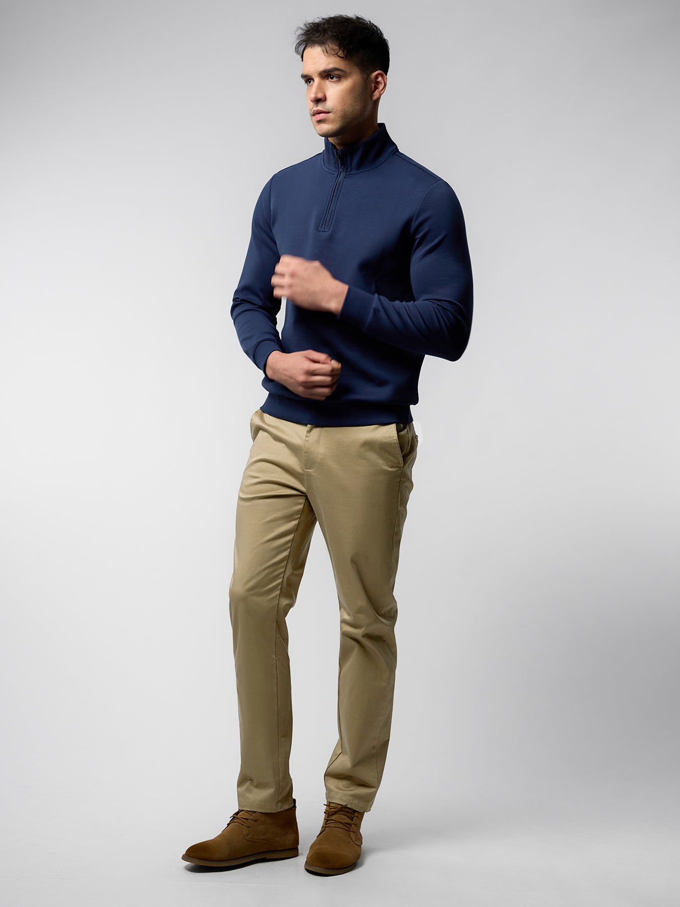 Cotton Sateen Chino Pants Stretch Work Travel