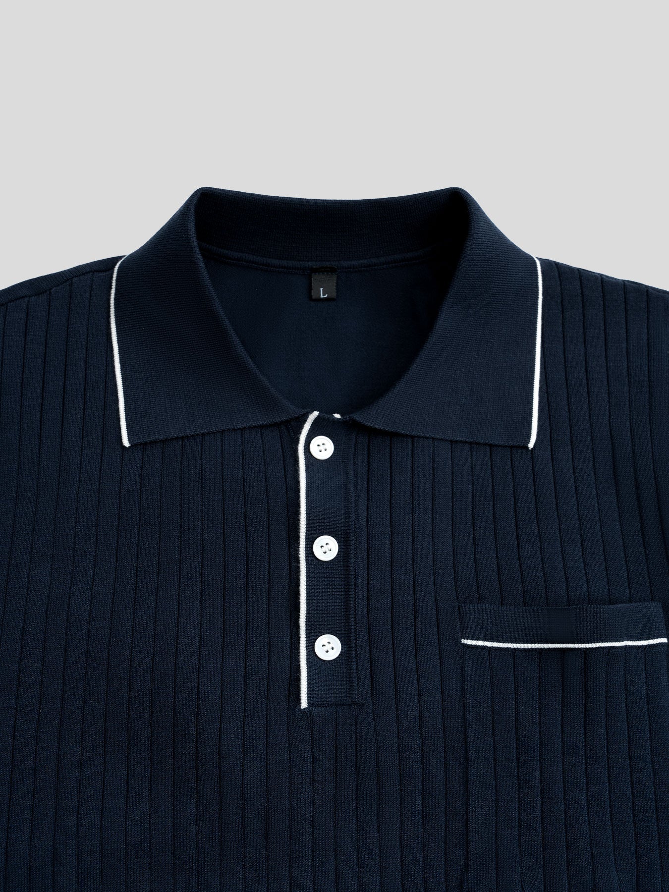 GentleKnit Contrast Color Short Sleeve Knitted Polo