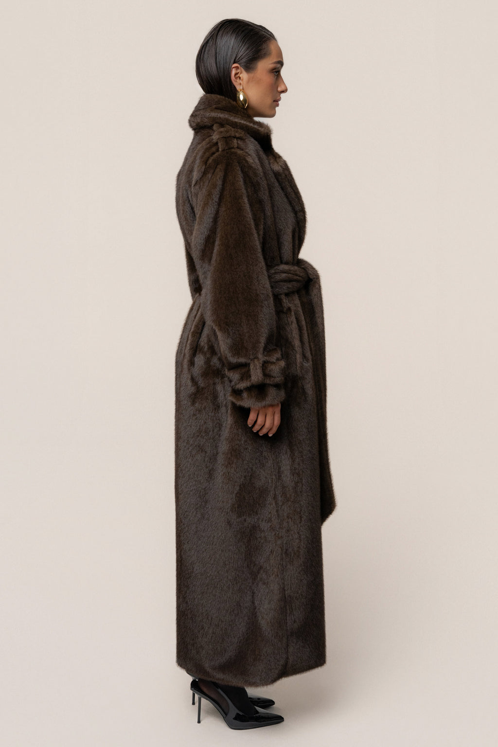PRE-ORDER Brown Uptown Faux Fur Coat
