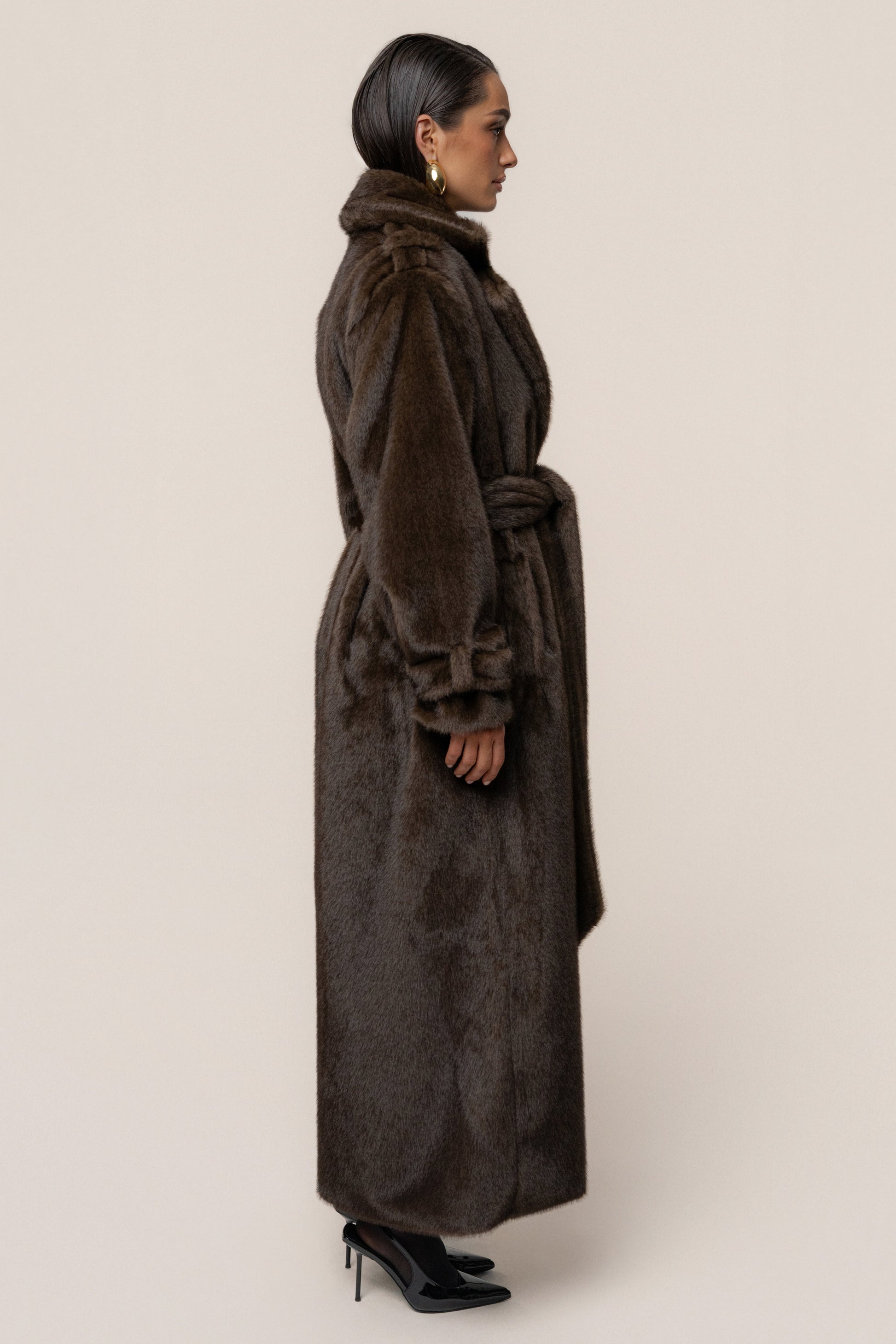 PRE-ORDER Brown Uptown Faux Fur Coat
