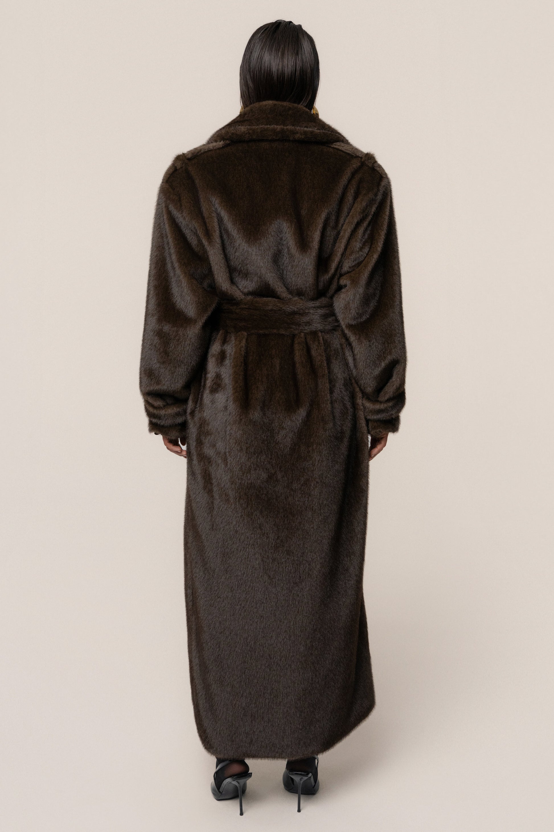 PRE-ORDER Brown Uptown Faux Fur Coat