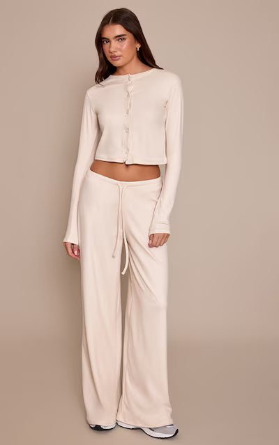 Cream Soft Touch Button Up Cardigan