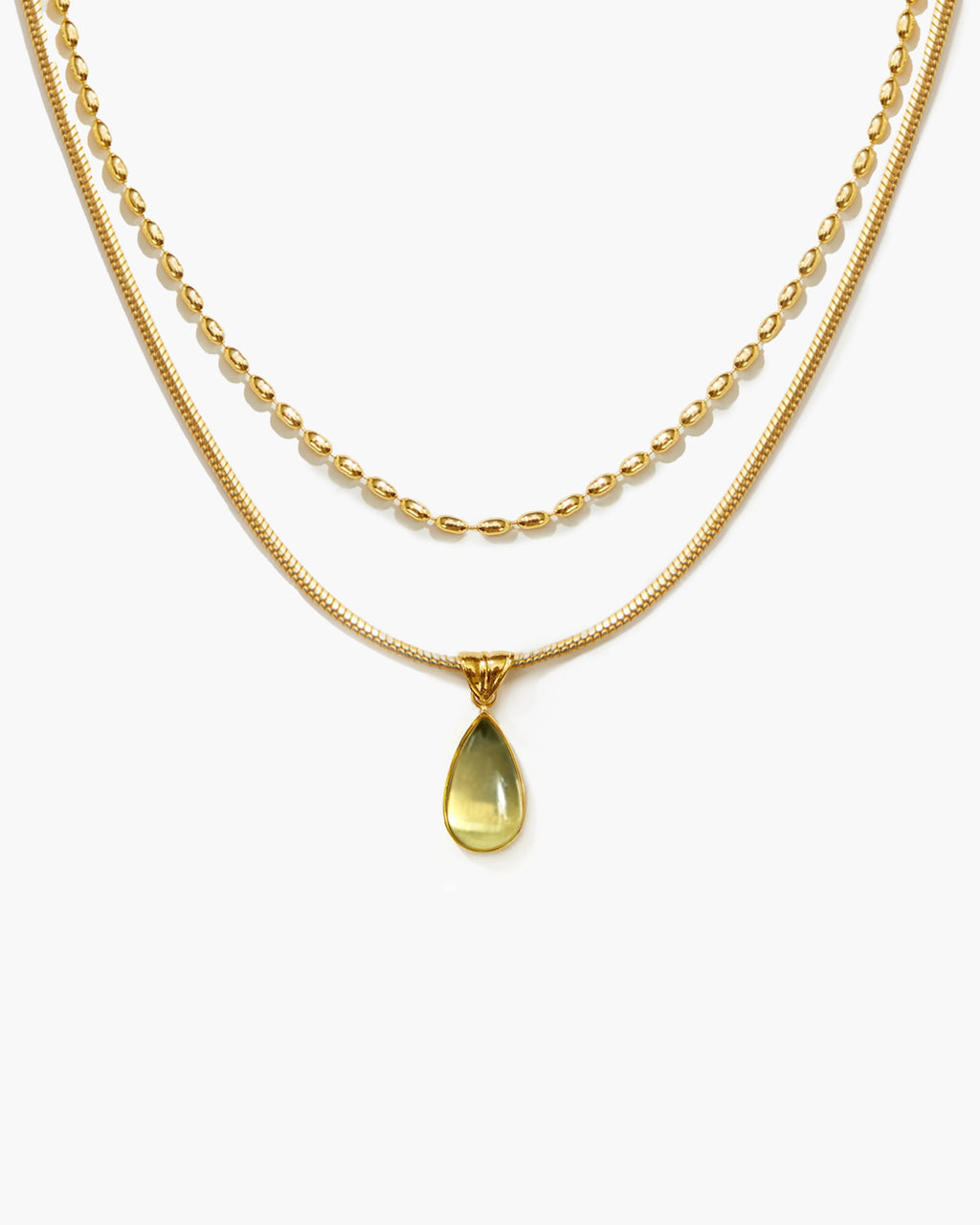 Waterdrop Necklace, Waterdrop Necklace in Marine Blue - En Route Jewelry